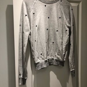The Great shrunken sweatshirt in grey with hearts size 0